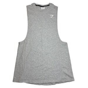 Gymshark Critical 2.0 Drop Arm Tank Top Mens Small Light Gray Slim Fit Gym NWOT